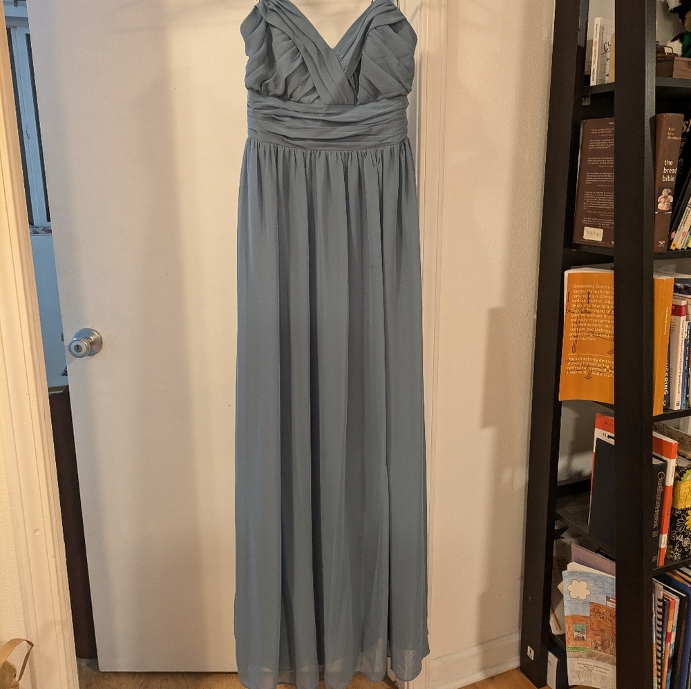 Dusty blue bridesmaid dress